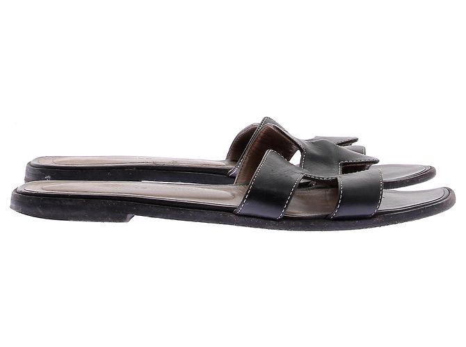 Hermès Sandalias negras "Oran" Negro - vista 2