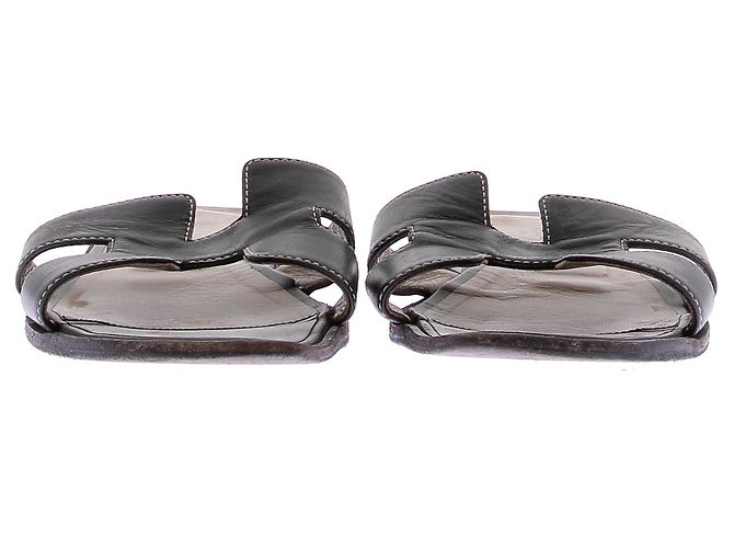 Hermès Sandalias negras "Oran" Negro - vista 4
