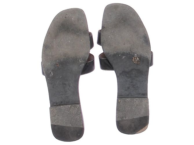 Hermès Sandalias negras "Oran" Negro - vista 7