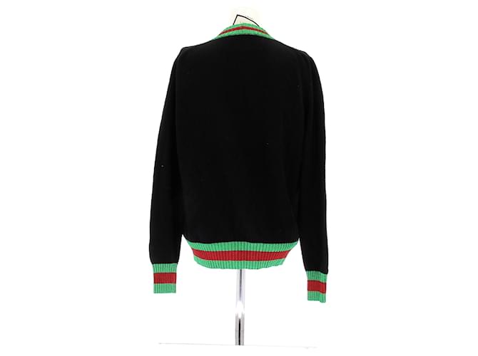 Gucci Schwarze und grüne Strickjacke - Ansicht 2
