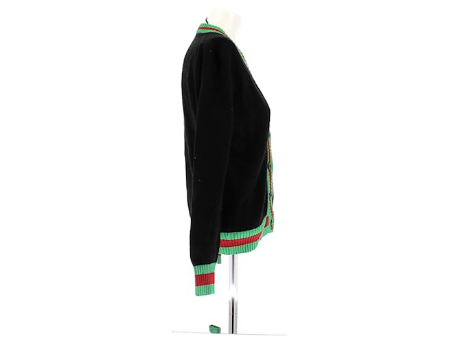 Gucci Schwarze und grüne Strickjacke - Ansicht 3