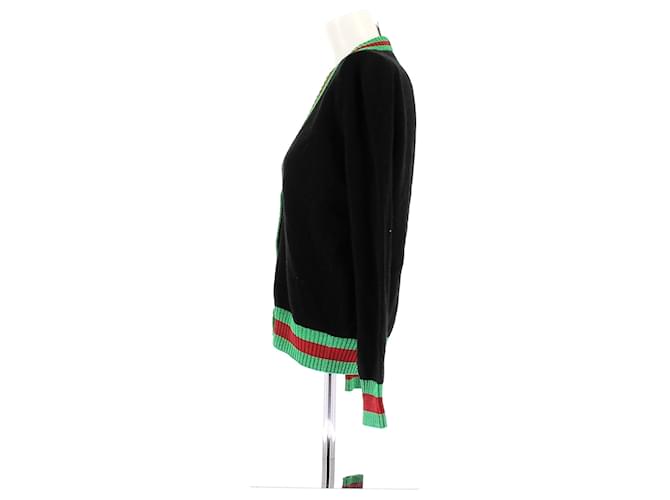 Gucci Schwarze und grüne Strickjacke - Ansicht 4