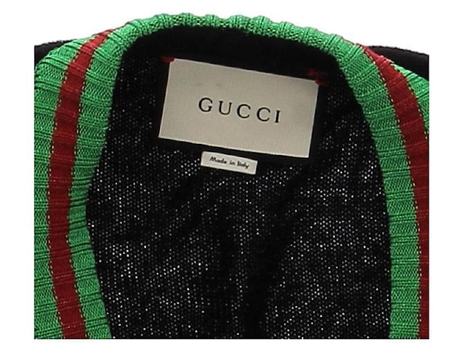 Gucci Schwarze und grüne Strickjacke - Ansicht 5
