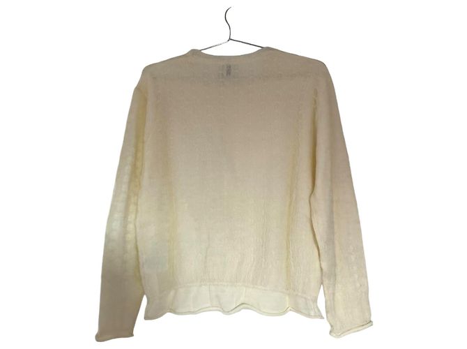 Totême Mohair Spitzenstrick creme M Roh - Ansicht 3