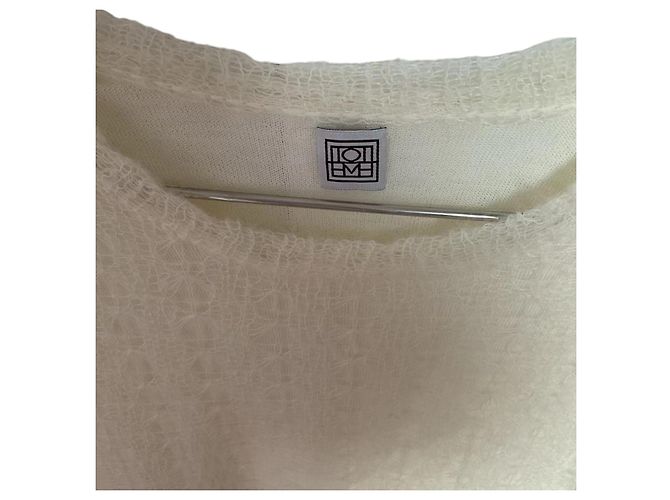 Totême Mohair Spitzenstrick creme M Roh - Ansicht 4