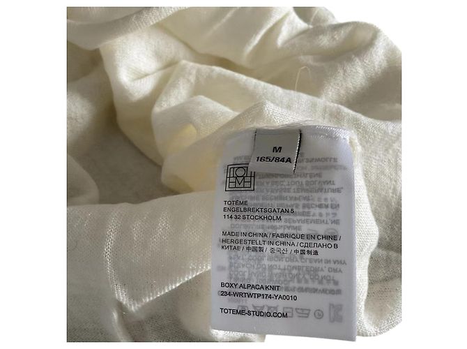 Totême Mohair Spitzenstrick creme M Roh - Ansicht 5