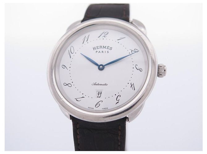 Hermès RELOJ HERMES ARCEAU AR7.710 41 MM ACERO CORREA DE CROCODRILO AUTOMÁTICO Plata - vista 2