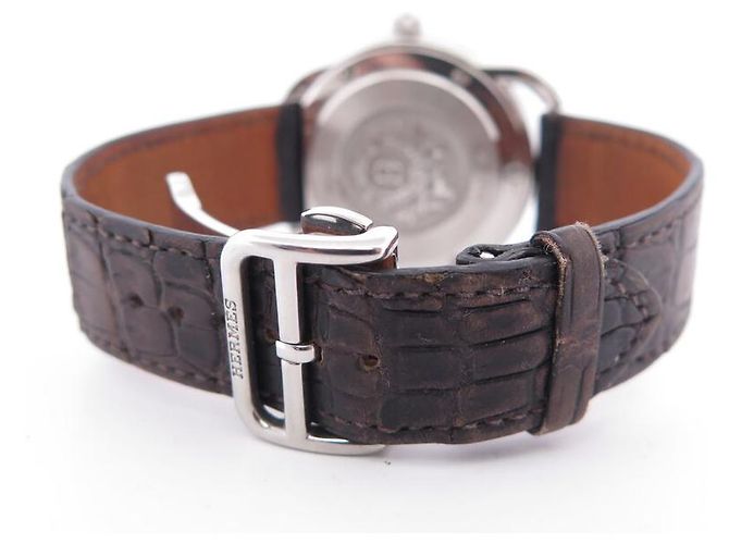 Hermès RELOJ HERMES ARCEAU AR7.710 41 MM ACERO CORREA DE CROCODRILO AUTOMÁTICO Plata - vista 5