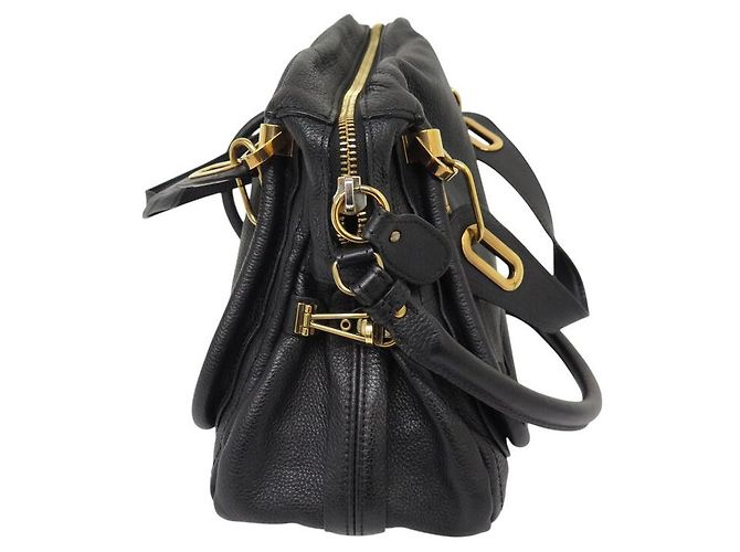 Chloé BOLSO CHLOE PARATY MEDIUM 8HS891 EN CUERO GRANEADO NEGRO - vista 3
