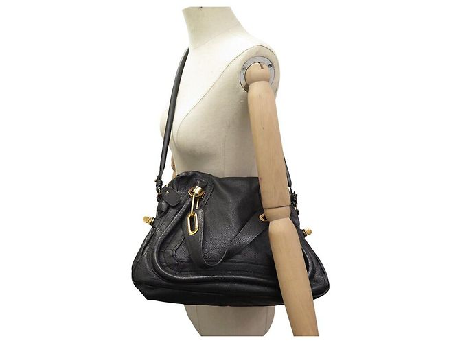 Chloé BOLSO CHLOE PARATY MEDIUM 8HS891 EN CUERO GRANEADO NEGRO - vista 8
