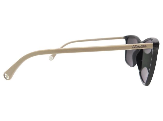 NUEVAS GAFAS DE SOL CHANEL LOGO 5447 PLÁSTICO BEIGE + CAJA - vista 3