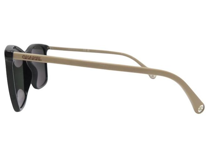 NUEVAS GAFAS DE SOL CHANEL LOGO 5447 PLÁSTICO BEIGE + CAJA - vista 4
