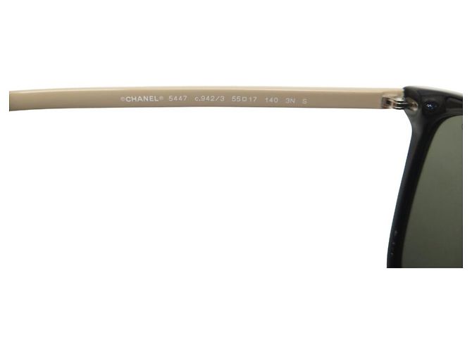 NUEVAS GAFAS DE SOL CHANEL LOGO 5447 PLÁSTICO BEIGE + CAJA - vista 5