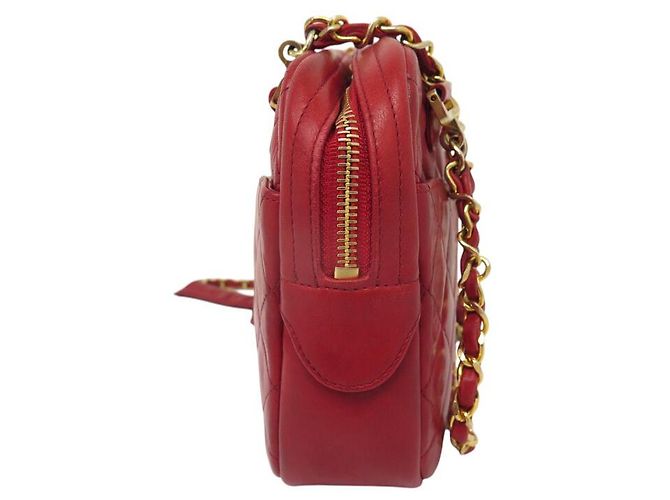 BAG A SPALLA VINTAGE CHANEL CAMERA PM IN PELLE QUILTED ROSSA Rosso - vista 3