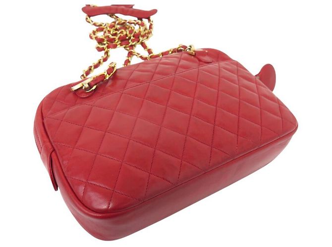 BAG A SPALLA VINTAGE CHANEL CAMERA PM IN PELLE QUILTED ROSSA Rosso - vista 5