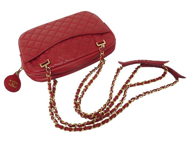 BAG A SPALLA VINTAGE CHANEL CAMERA PM IN PELLE QUILTED ROSSA Rosso - vista 6