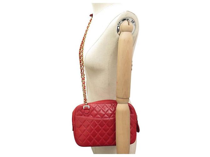 BAG A SPALLA VINTAGE CHANEL CAMERA PM IN PELLE QUILTED ROSSA Rosso - vista 8