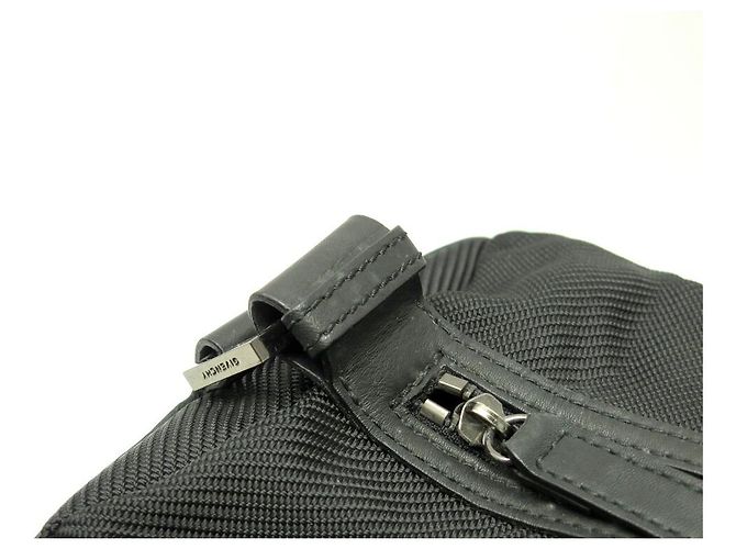 BORSA A MANO GIVENCHY POLOCHON SPORT WEEKENDER IN CANVAS E PELLE NERA - vista 7