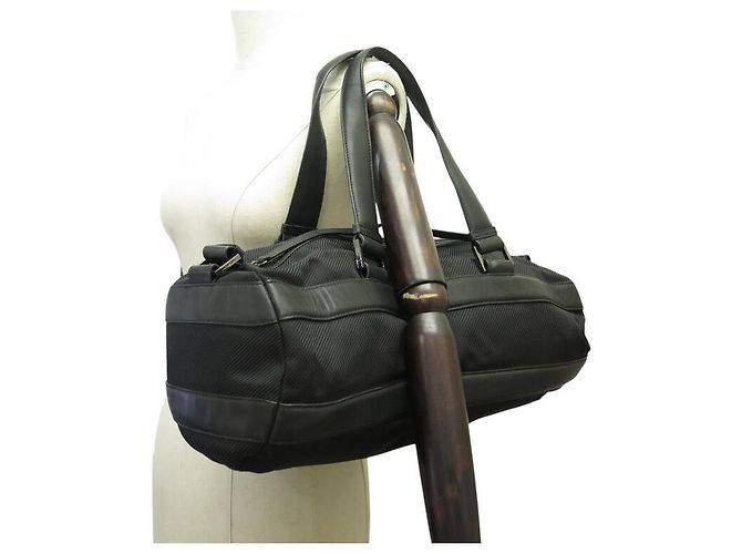 BORSA A MANO GIVENCHY POLOCHON SPORT WEEKENDER IN CANVAS E PELLE NERA - vista 9