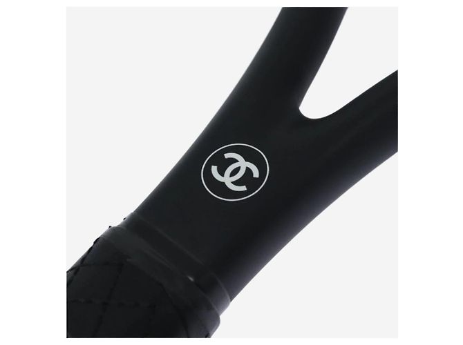 Chanel Conjunto de raquete de tênis e bolas CC pretas Preto - vista 10