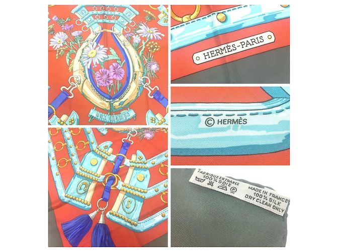 Hermès Bufanda Carré 90 Hermes Castaño - vista 3
