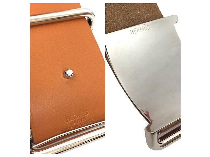 Hermès Pulseira de charme Hermes em couro camelo - vista 3