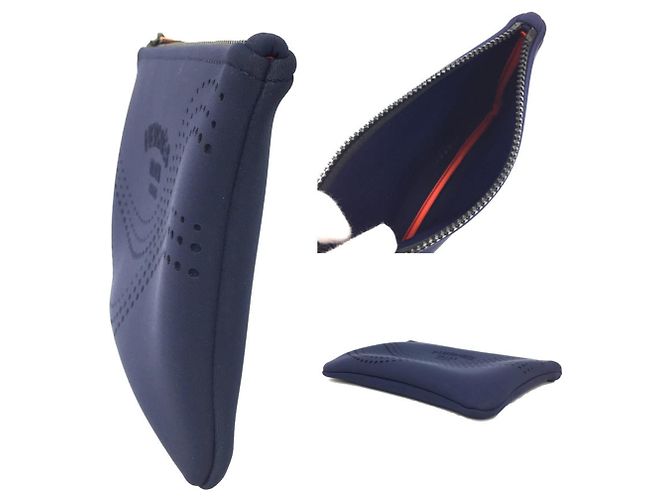 Pochette piatta con perforazione Wave Neoban PM di Hermès Blu navy - vista 2