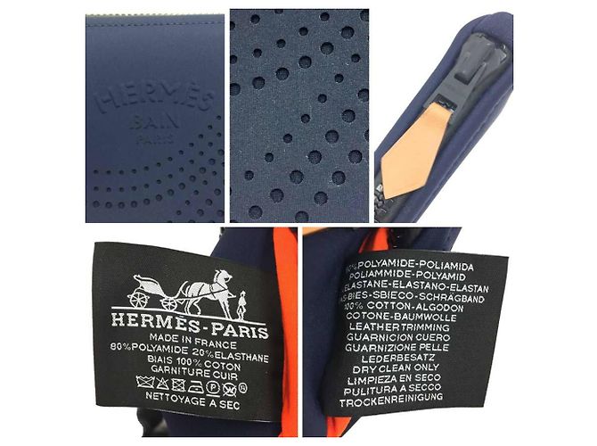 Pochette piatta con perforazione Wave Neoban PM di Hermès Blu navy - vista 3
