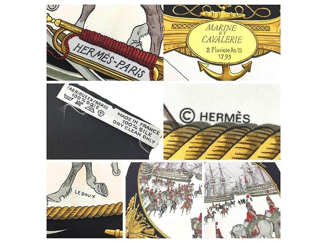 Hermès Schwarzer Seidenschal von Hermes - Ansicht 3