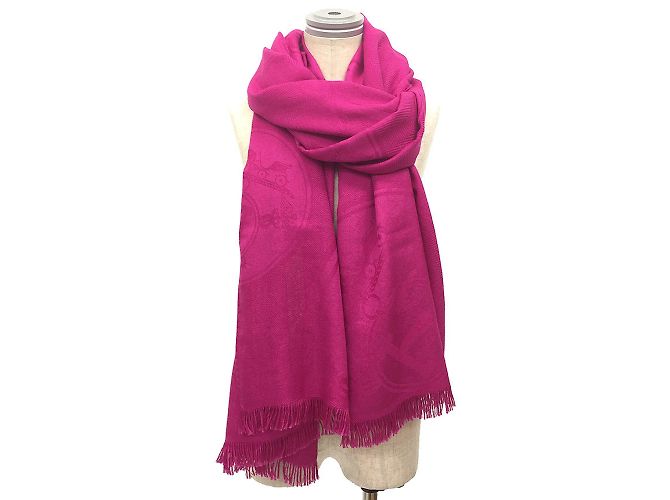 Hermès Stola in cashmere e seta Hermes in rosa - vista 2