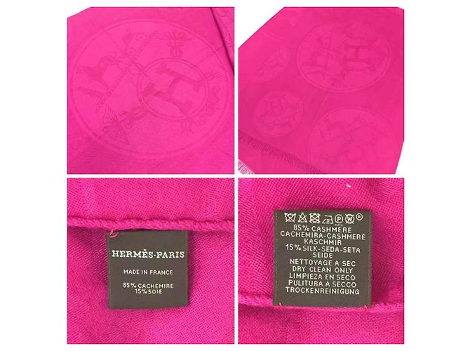 Hermès Stola in cashmere e seta Hermes in rosa - vista 3