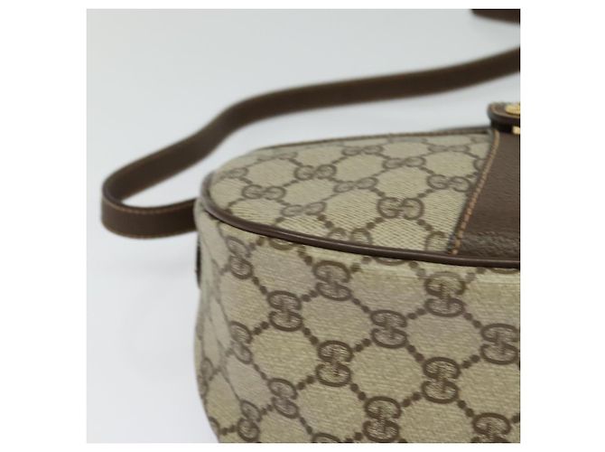 GUCCI GG Supreme Web Borsa Sherry Linea PVC Marrone Oro 89 02 032 Auth 122664 D'oro - vista 10