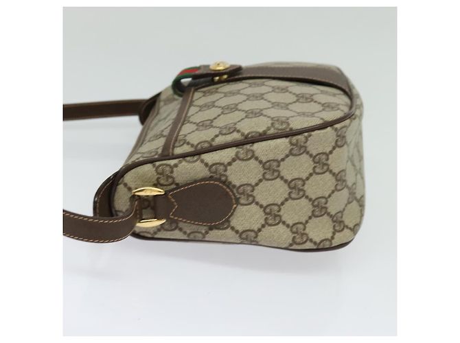 GUCCI GG Supreme Web Borsa Sherry Linea PVC Marrone Oro 89 02 032 Auth 122664 D'oro - vista 4