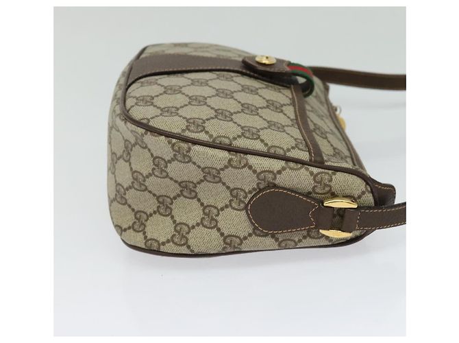 GUCCI GG Supreme Web Borsa Sherry Linea PVC Marrone Oro 89 02 032 Auth 122664 D'oro - vista 5