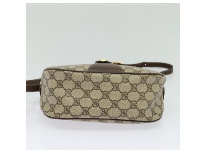 GUCCI GG Supreme Web Borsa Sherry Linea PVC Marrone Oro 89 02 032 Auth 122664 D'oro - vista 9