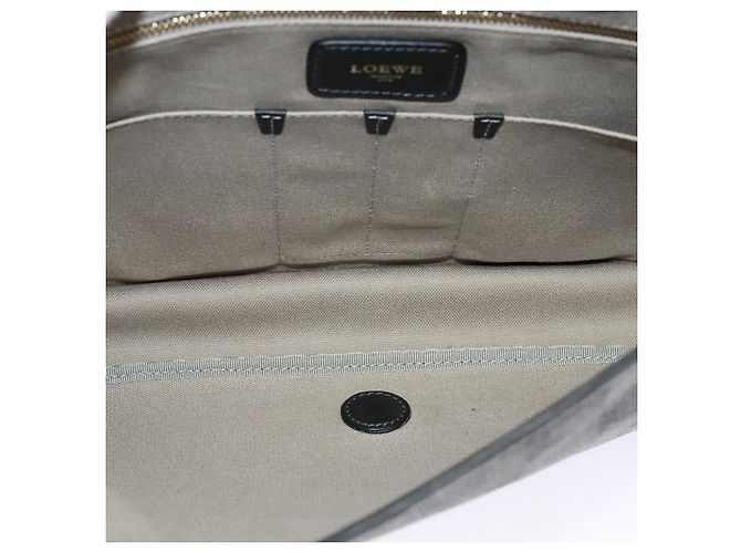 LOEWE Borsa a Spalla Anagram in PVC Pelle Grigia Oro Auth yk18093 Marrone D'oro - vista 11