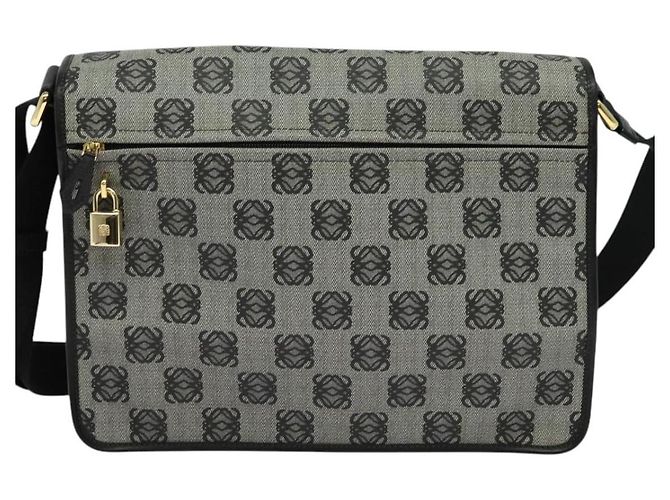 LOEWE Borsa a Spalla Anagram in PVC Pelle Grigia Oro Auth yk18093 Marrone D'oro - vista 13