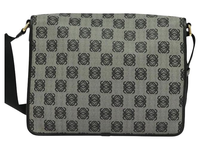 LOEWE Borsa a Spalla Anagram in PVC Pelle Grigia Oro Auth yk18093 Marrone D'oro - vista 2