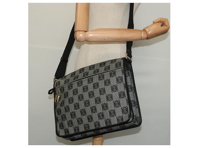 LOEWE Borsa a Spalla Anagram in PVC Pelle Grigia Oro Auth yk18093 Marrone D'oro - vista 23