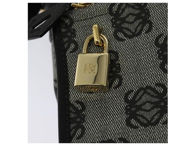 LOEWE Borsa a Spalla Anagram in PVC Pelle Grigia Oro Auth yk18093 Marrone D'oro - vista 9