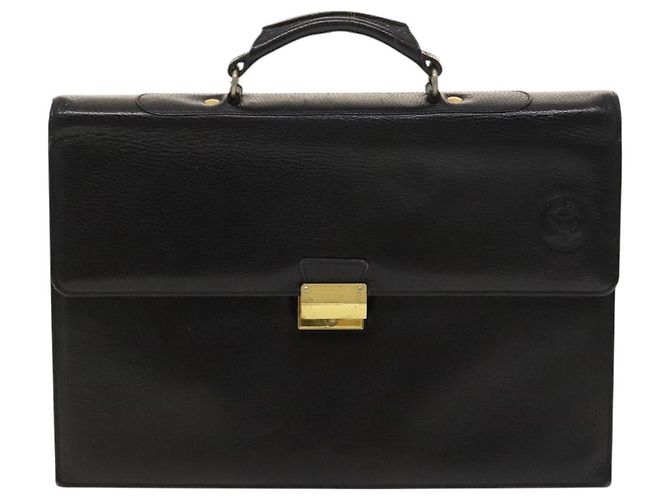 Borsa da lavoro in pelle nera Gianni Versace Auth bs24674 Nero - vista 13