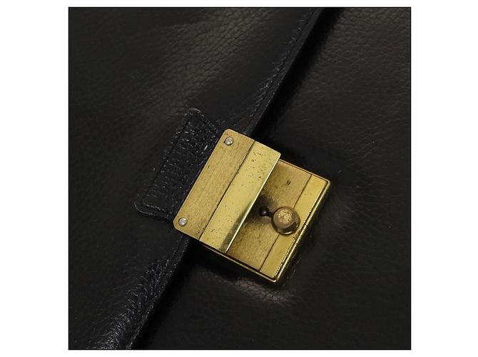 Borsa da lavoro in pelle nera Gianni Versace Auth bs24674 Nero - vista 17