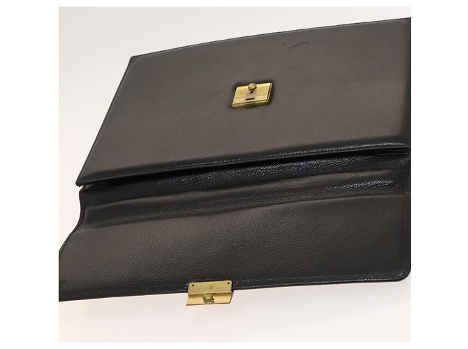 Borsa da lavoro in pelle nera Gianni Versace Auth bs24674 Nero - vista 19