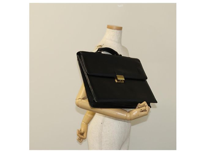 Borsa da lavoro in pelle nera Gianni Versace Auth bs24674 Nero - vista 23