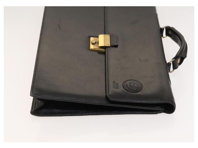 Borsa da lavoro in pelle nera Gianni Versace Auth bs24674 Nero - vista 3