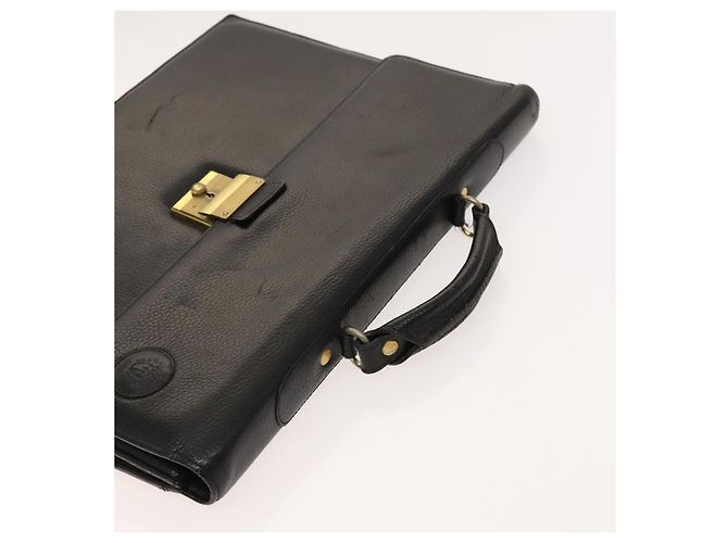 Borsa da lavoro in pelle nera Gianni Versace Auth bs24674 Nero - vista 6