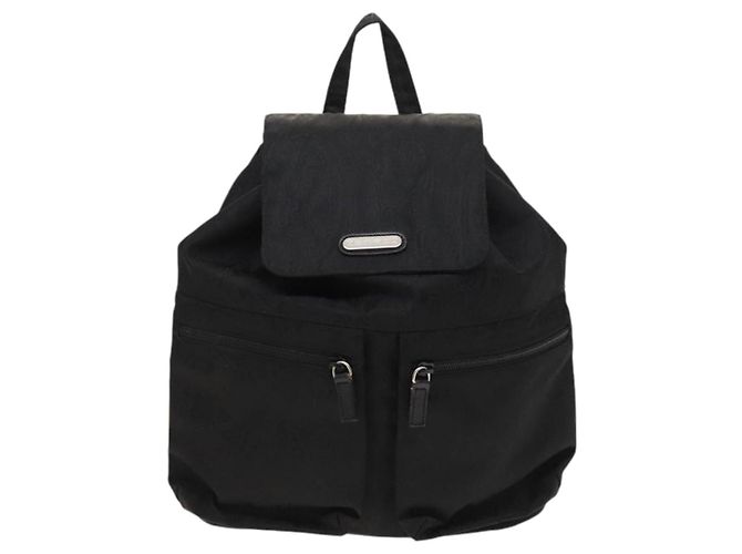 Zaino ETRO in nylon argento nero Auth bs24801 - vista 2
