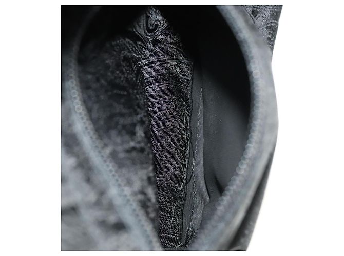 Zaino ETRO in nylon argento nero Auth bs24801 - vista 25