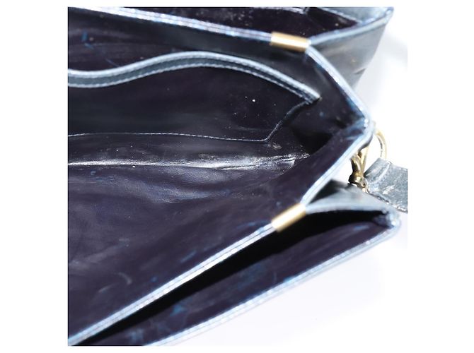 Céline Borsa a spalla CELINE C Sulky in tela blu navy e oro Auth 121724 D'oro - vista 19