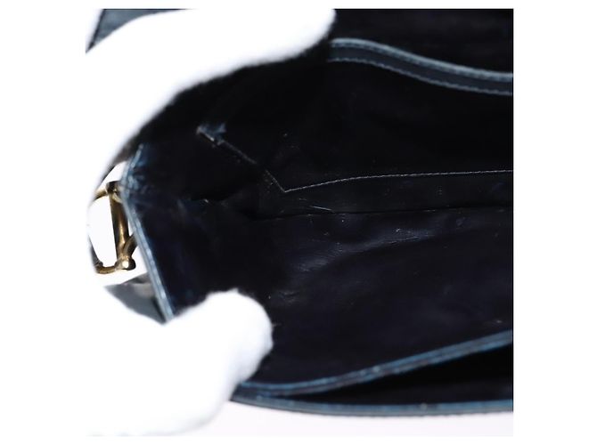 Céline Borsa a spalla CELINE C Sulky in tela blu navy e oro Auth 121724 D'oro - vista 20